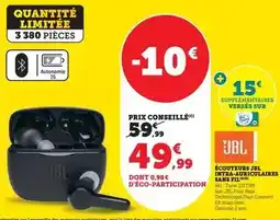 Super U Jbl - ecouteurs ultra-auriculaires sans fil offre