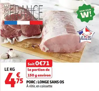 Auchan Porc longe sans os offre