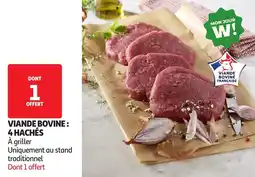 Auchan Viande bovine 4 hachés offre