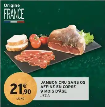 Jambon cru sans os affiné en corse 9 mois d'âge