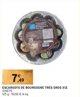 Intermarché Escargots de bourgogne très gros x12 offre