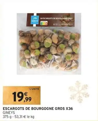 Intermarché Escargots de bourgogne gros x36 offre
