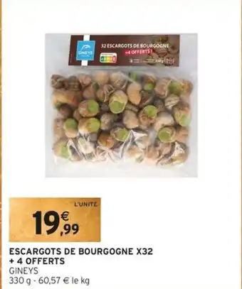 Intermarché Escargots de bourgogne x32 offre
