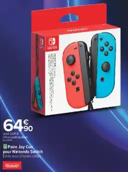 Carrefour Paire joy con pour nintendo switch offre
