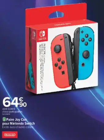 Carrefour Paire joy con pour nintendo switch offre