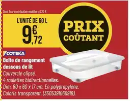 Bricorama COTEKA Boîte de rangement dessous de lit offre