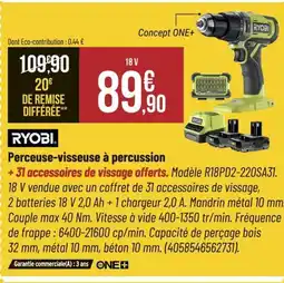 Bricorama RYOBI Perceuse-visseuse à percussion offre