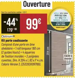 Bricorama OPTIMUM Kit porte coulissante offre