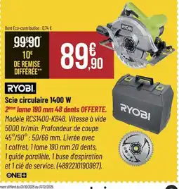 Bricorama RYOBI Scie circulaire 1400 W offre