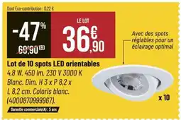 Bricorama Lot de 10 spots LED orientables offre