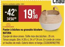 Bricorama LE MARQUIER Panier à bûches ou granulés bicolore offre