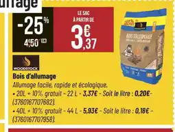 Bricorama WOODSTOCK Bois d'allumage offre
