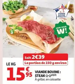 Auchan Supermarché Viande bovine: steak offre