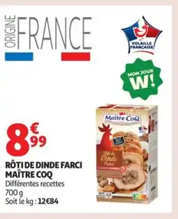 Auchan Supermarché MAÎTRE COQ Rôti de dinde farci offre