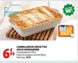 Auchan Supermarché Cannelloni de crevettes sauce hormardine offre