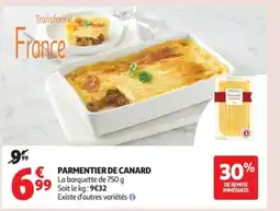Auchan Supermarché Parmentier de canard offre