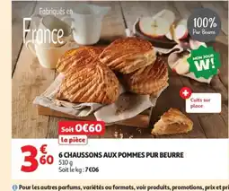 Auchan Supermarché 6 chaussons aux pommes pur beurre offre