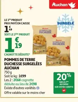 Auchan Supermarché AUCHAN Pommes de terre duchesse surgelées offre