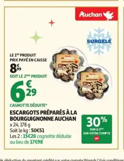 Auchan Supermarché AUCHAN Escargots préparés à la bourguignonne offre