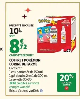 Auchan Supermarché Coffret pokémon corine de farme offre