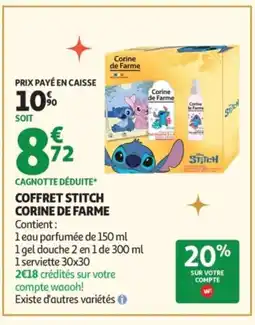 Auchan Supermarché Coffret stitch corine de farme offre