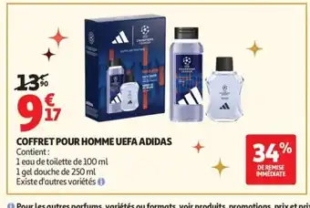 Auchan Supermarché ADIDAS Coffret pour homme uefa offre