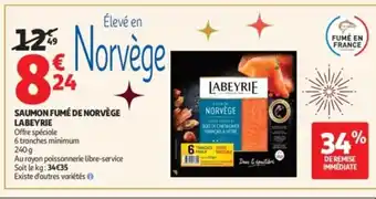 Auchan Supermarché LABEYRIE Saumon fumé de norvège offre