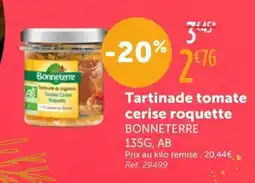 L'Eau Vive BONNETERRE Tartinade tomate cerise roquette offre