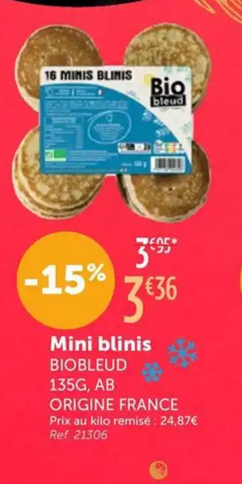 L'Eau Vive BIOBLEUD Mini blinis offre
