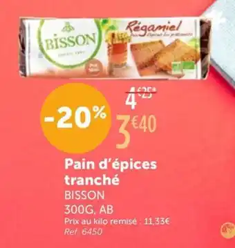 L'Eau Vive BISSON Pain d'épices tranché offre
