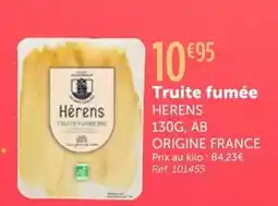 L'Eau Vive HERENS Truite fumée offre