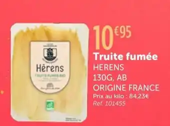 L'Eau Vive HERENS Truite fumée offre