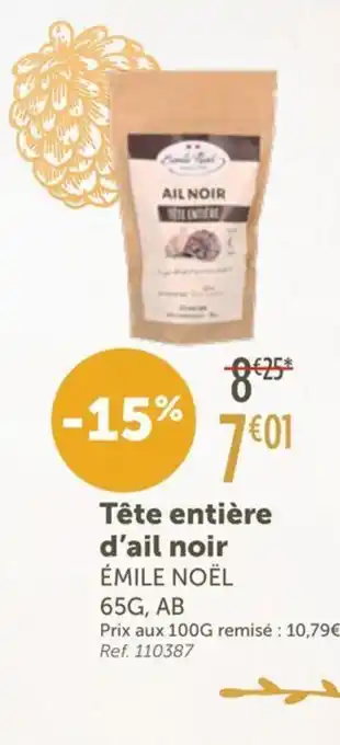 ÉMILE NOËL Tête entière d'ail noir