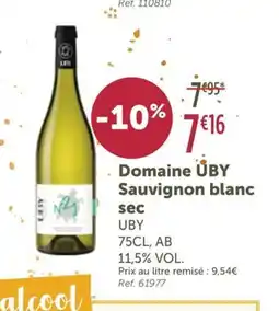 L'Eau Vive UBY Domaine Sauvignon blanc sec offre