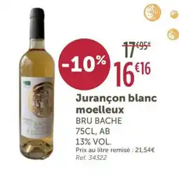 L'Eau Vive BRU BACHE Jurançon blanc moelleux offre
