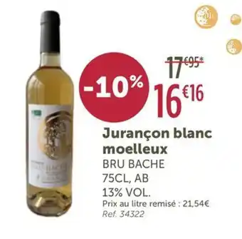 L'Eau Vive BRU BACHE Jurançon blanc moelleux offre