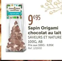 L'Eau Vive SAVEURS ET NATURE Sapin Origami chocolat au lait offre