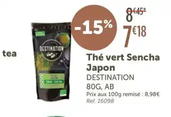 L'Eau Vive DESTINATION Thé vert Sencha Japon offre