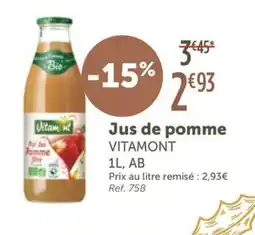 L'Eau Vive VITAMONT Jus de pomme offre