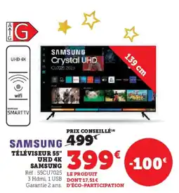 Super U Téléviseur 55" uhd 4k samsung offre