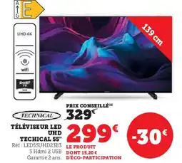 Super U Téléviseur led uhd techical 55" offre