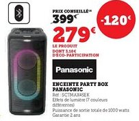 Super U Enceinte party box panasonic offre