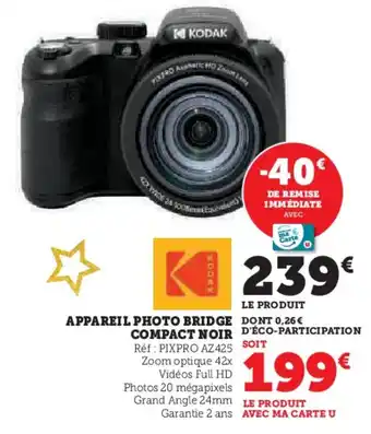 Super U Appareil photo bridge compact noir offre
