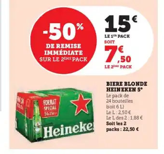 Hyper U HEINEKEN 5° Biere blonde offre
