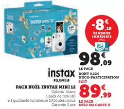 Super U Pack noël instax mini 12 offre
