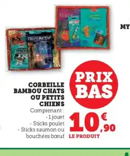 Hyper U Corbeille bambou chats ou petits chiens offre