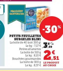 Hyper U BLINI Petits feuilletes surgeles offre