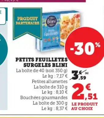 Hyper U BLINI Petits feuilletes surgeles offre