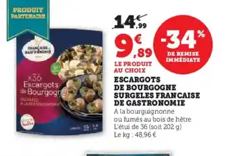 Hyper U Escargots de bourgogne surgeles francaise de gastronomie offre