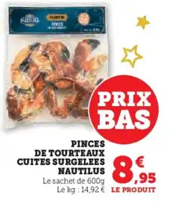 Hyper U NAUTILUS Pinces de tourteaux cuites surgelees offre